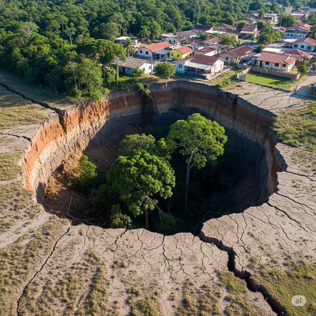 Giant Sinkholes Endanger Buriticupu, Brazil