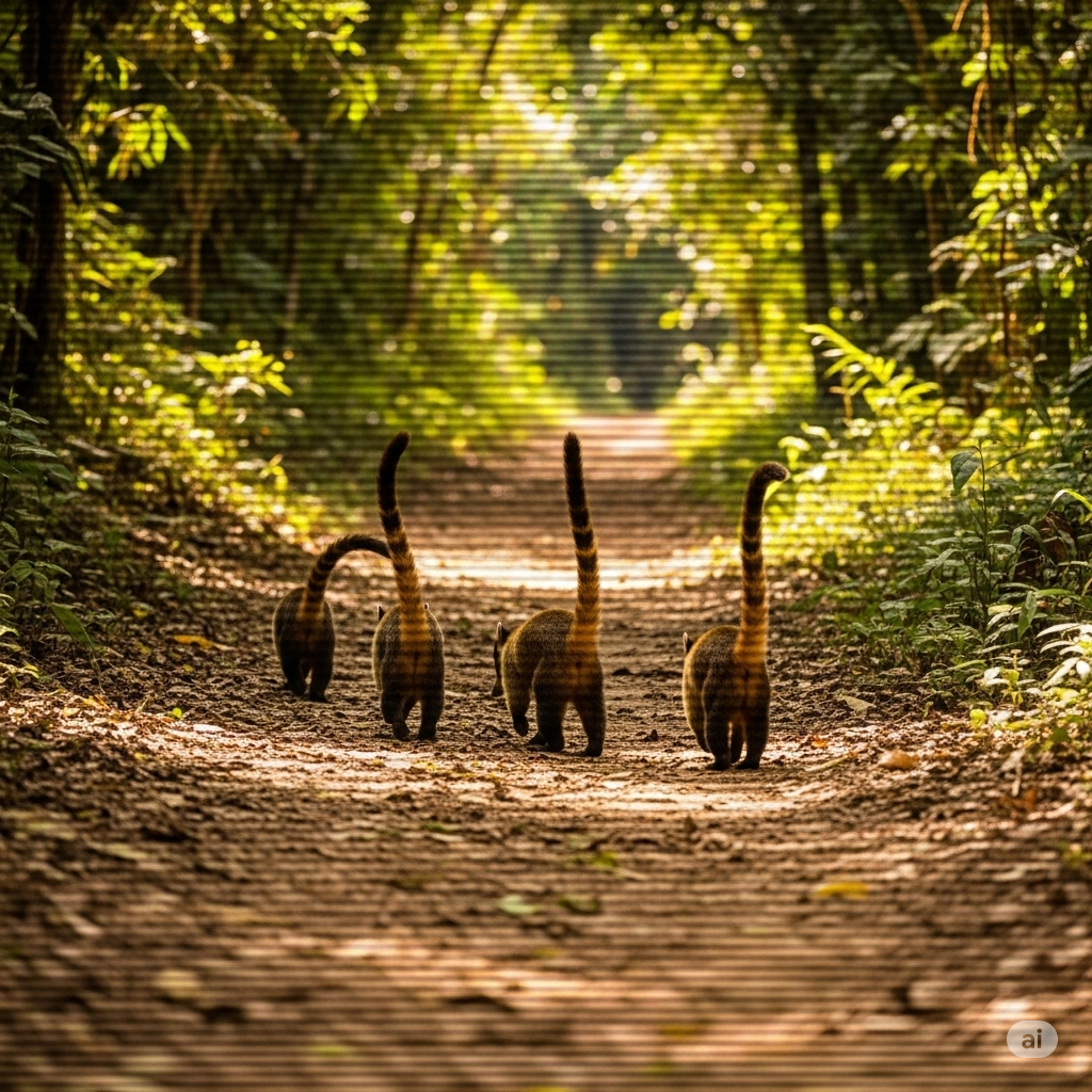 Coati Video Mimics Dinosaurs in Guatemala
