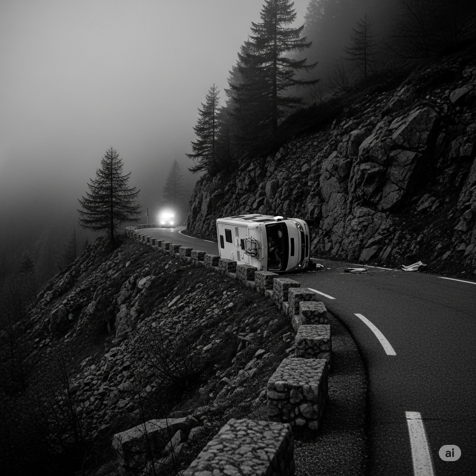 Camper Van Found Upside-Down in French Alps